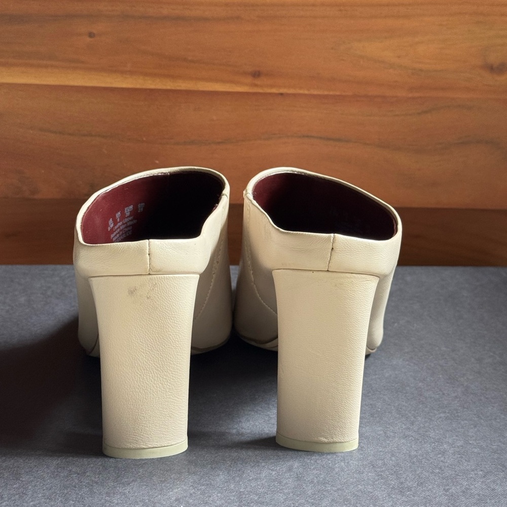 SARTO Cream Leather High-Heel Mule - Picture 4 of 10